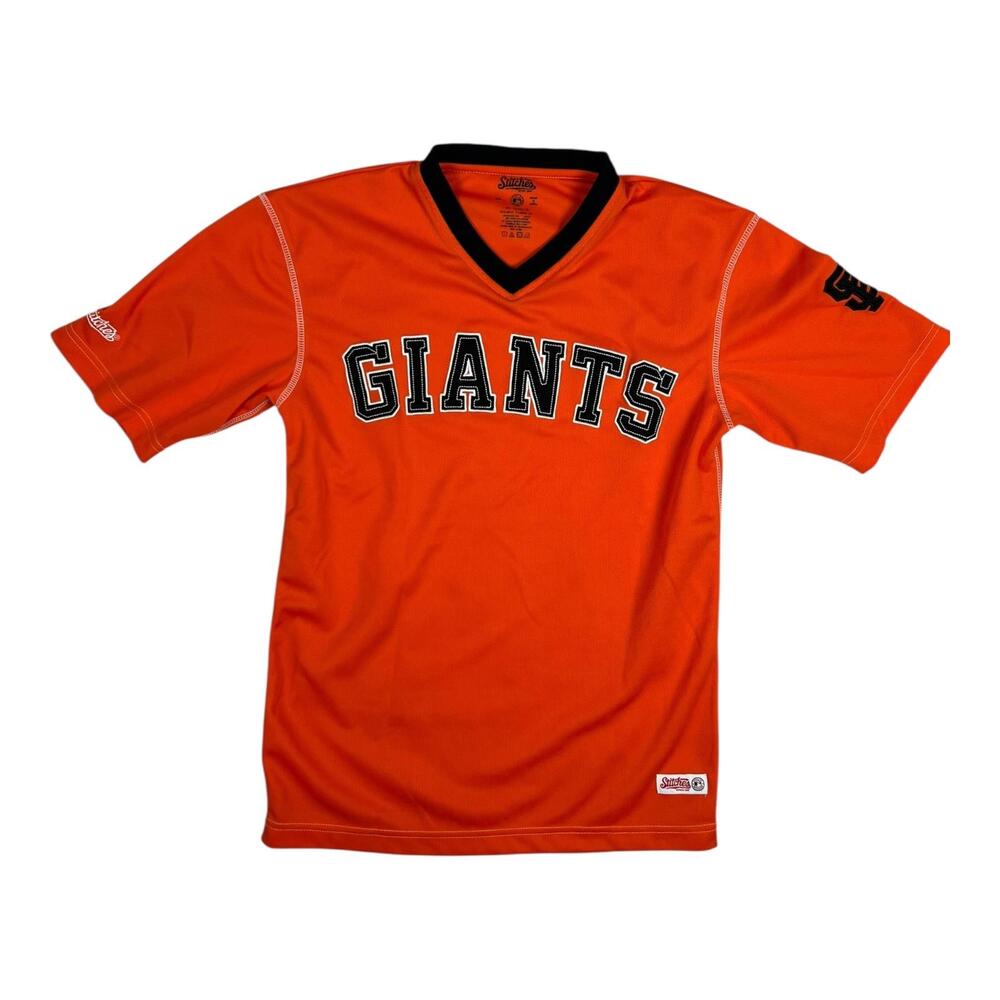 San Francisco Giants Jersey Mens Medium Orange MLB Baseball Stitches V Neck